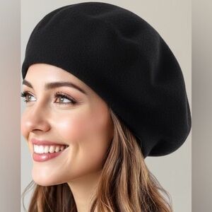 Elegant Black Beret for Women